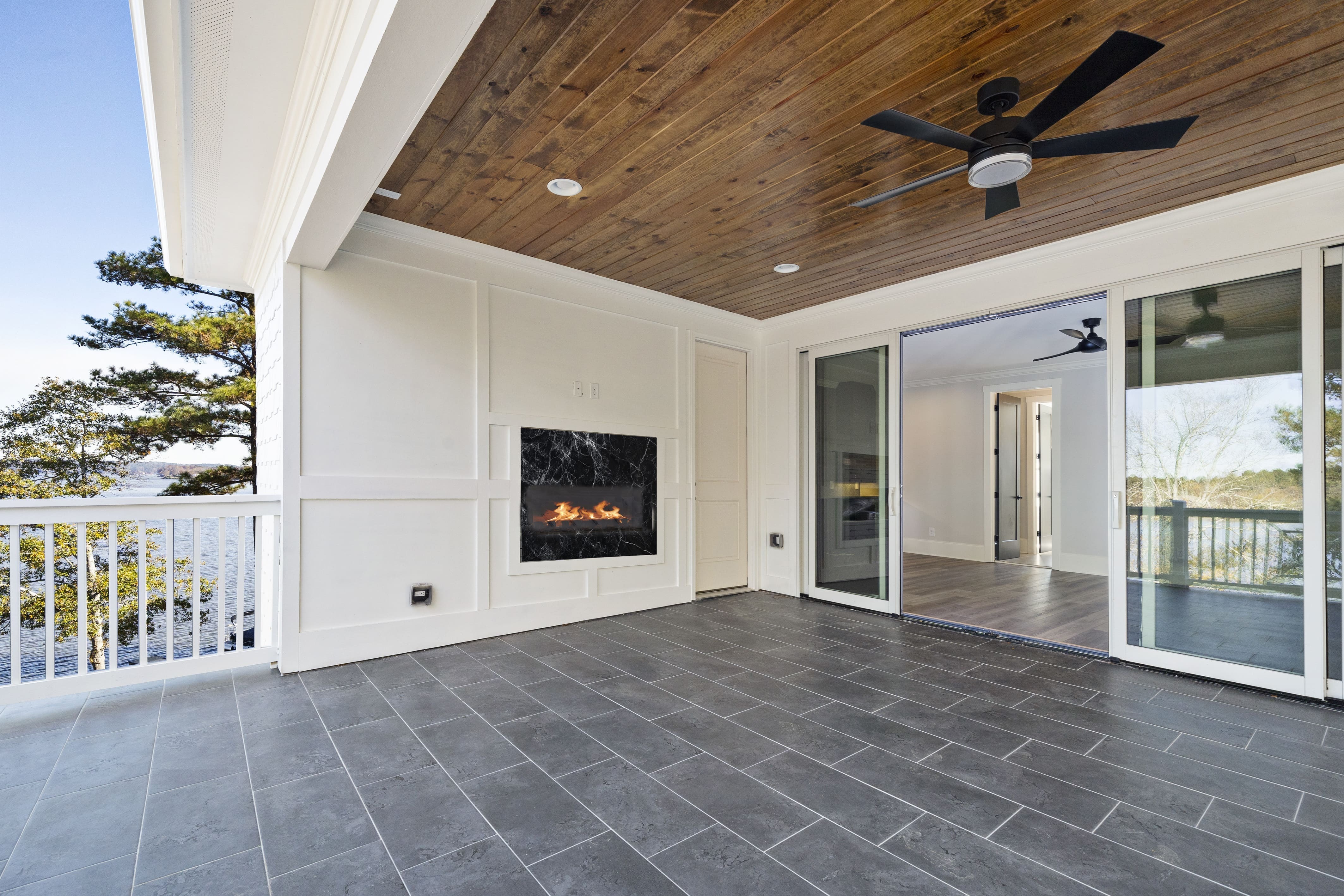 Outdoor Porch Area with Outdoor Fire Place Outdoor Porch Area with Outdoor Fire Place