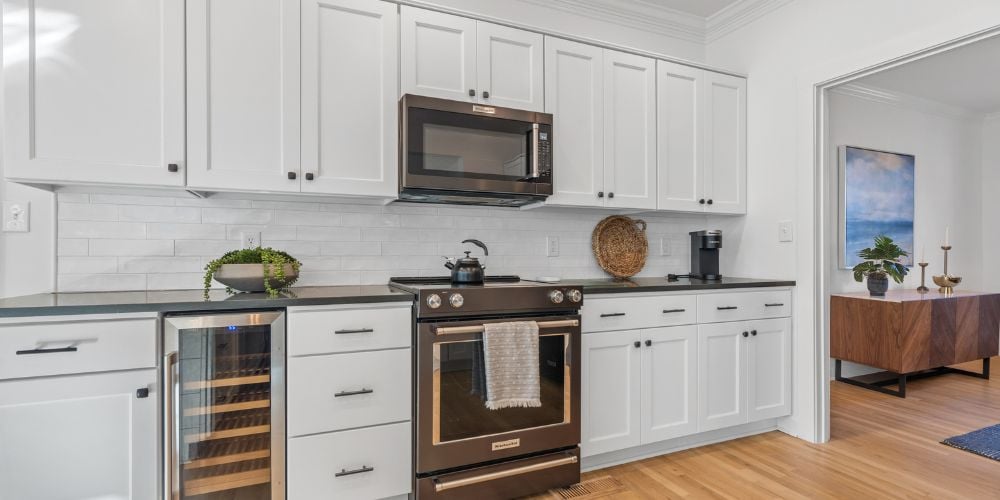 Timeless White Cabinets in Georgia Lake Country Home