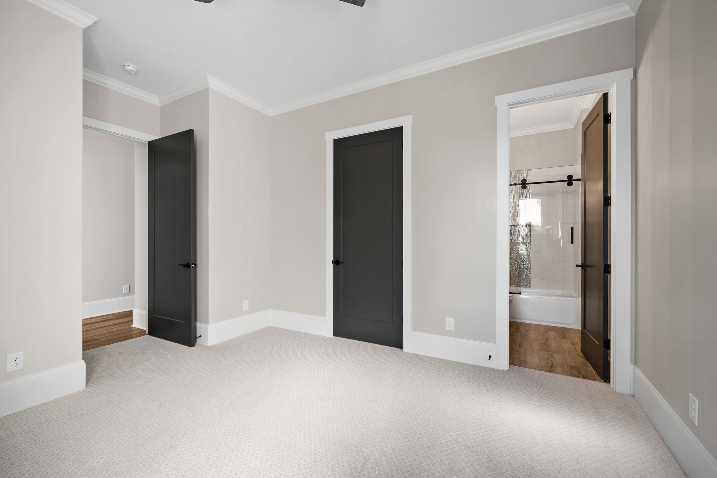 Downstairs Carpeted Bedroom with Full Bathroom