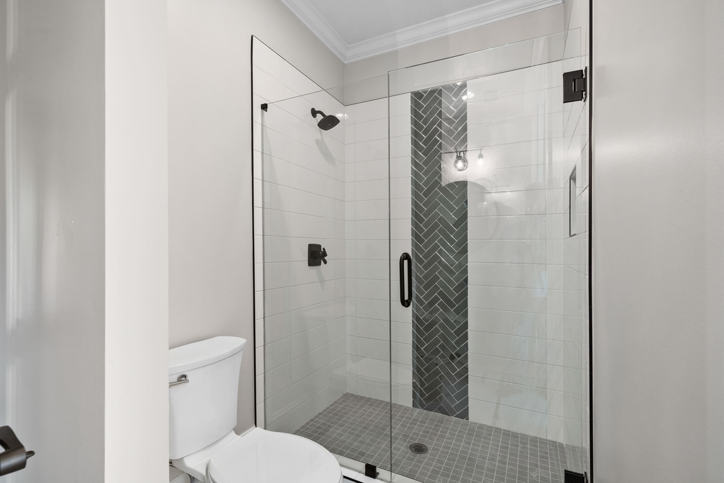 Walk-In Shower with Two Shower Heads